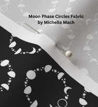 Moon Phase Circles Fabric by Michelle Mach