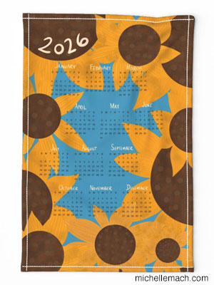 2026 Sunflower Tea Towel Calendar