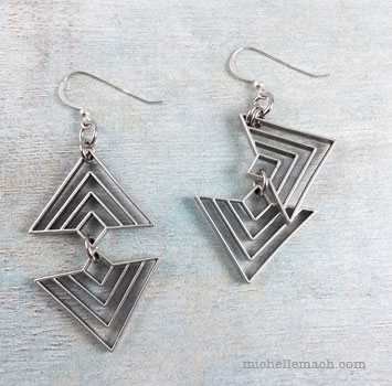 Triangle Earrings in progress